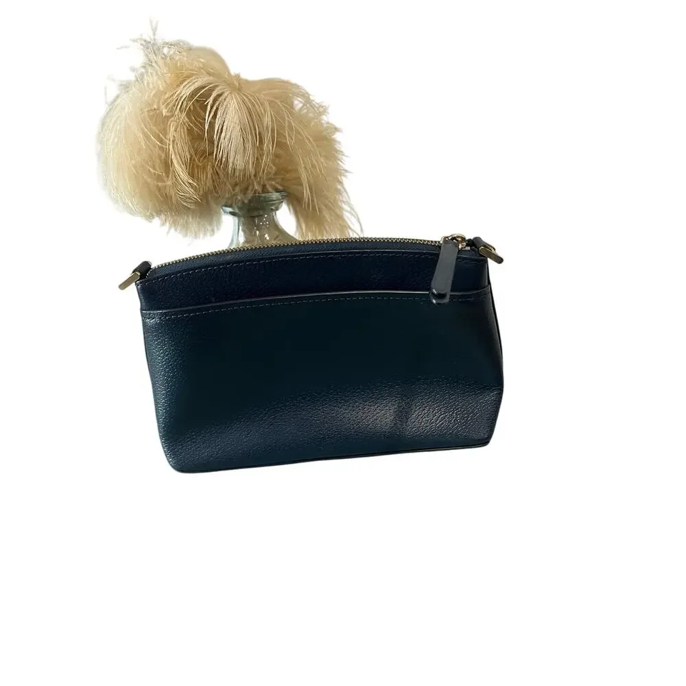 Kate Spade Jeanne Petrol Blue Mini Crossbody Bag Pebbled Leather * Missing Strap
